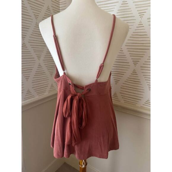 Free People Women’s Medium Never Let You Go Tie Back Tank in Brown - Picture 5 of 8
